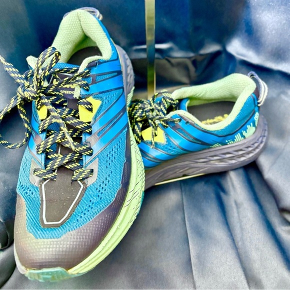 Hoka One One Shoes - Hoka One One Speedgoat 3 Teal and Navy Shoes-Size 6